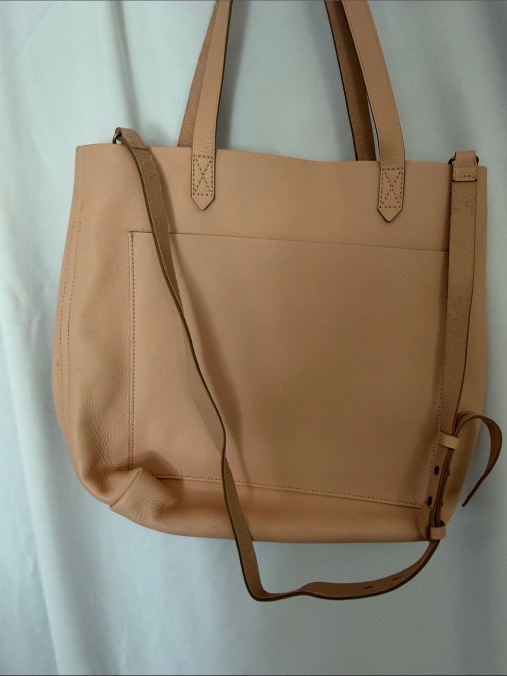 Madewell small transport tote in peach/blush